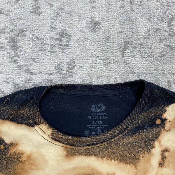 Custom T Shirt Bleach Mountain View Short Sleeve Black Gildan Shirt Size Small - Picture 3 of 6